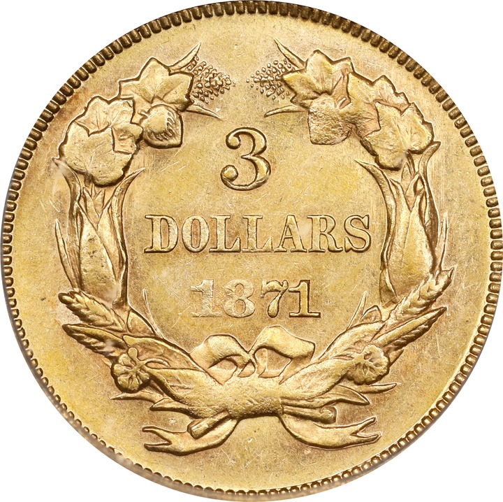 1871 $3 VF25 thumbnail 25
