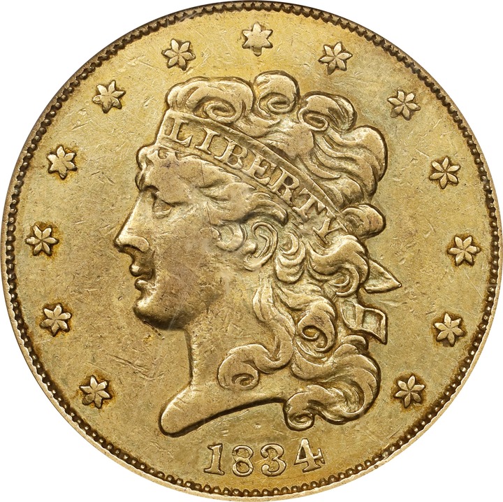 1834 $5  Classic Head, Crosslet 4 MS thumbnail 3