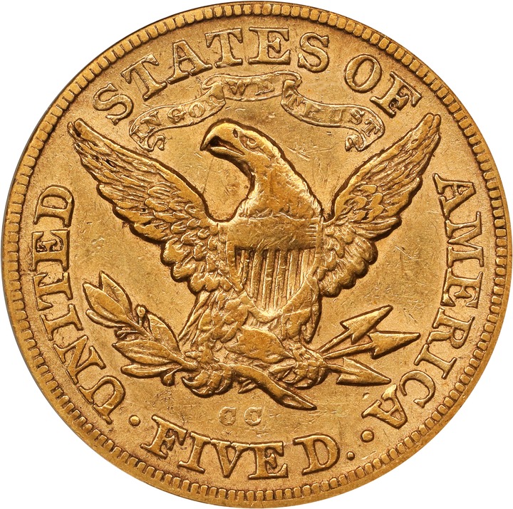 1872-CC $5 VF30 thumbnail 2