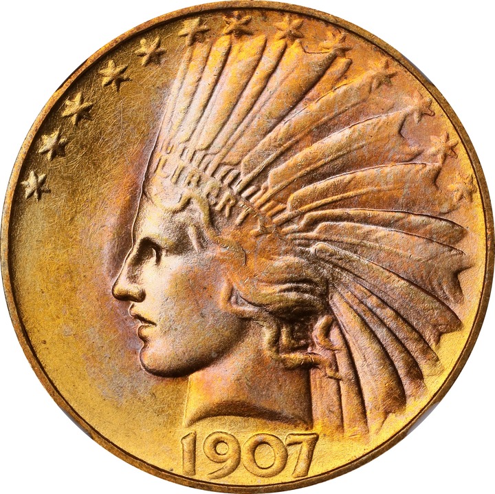 1907 $10  Rolled Edge MS thumbnail 5