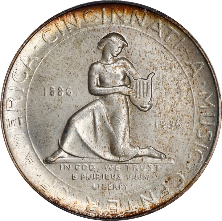 1936 50c Cincinnati Music Center MS66 thumbnail 4