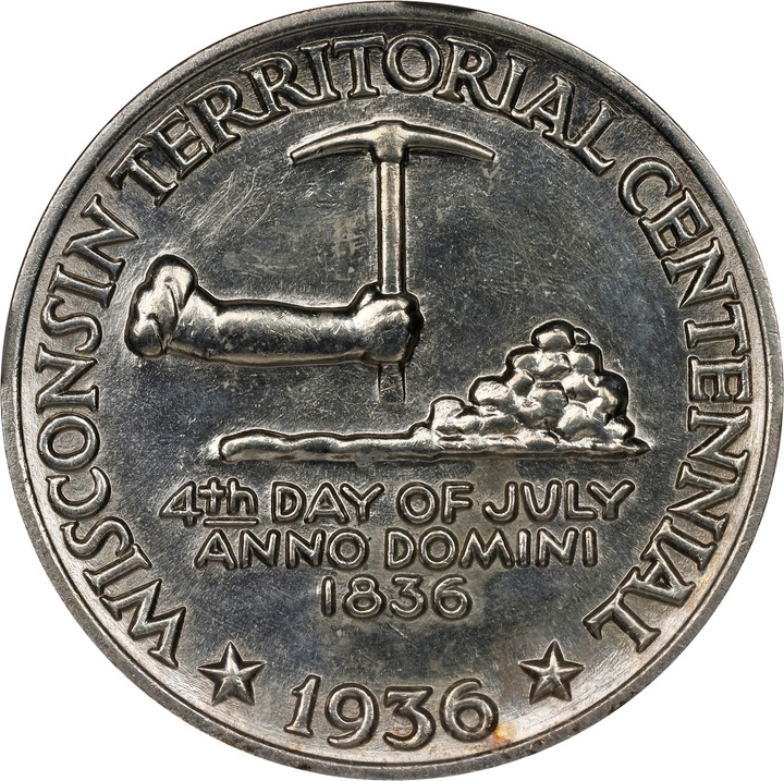1936 50c Wisconsin VF30 thumbnail 7