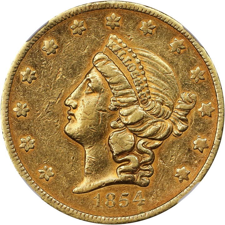 1854 G$20  Kellogg & Co., Short Arrows, K-1 MS thumbnail 11