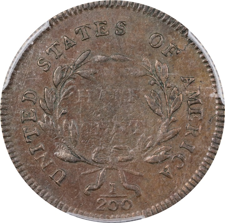 1795 1/2c Pole, Plain Edge, Punctuated Date MS BN VF30 BN thumbnail 4