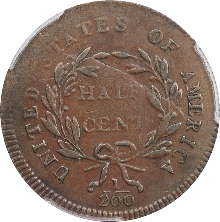 1795 1/2c No Pole, Plain Edge, C-5a MS BN thumbnail 7