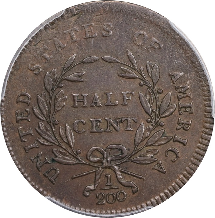 1795 1/2c No Pole, Plain Edge, C-6a MS BN thumbnail 7