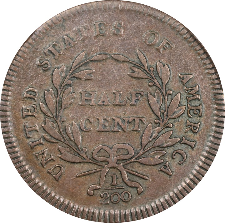 1795 1/2c No Pole, Plain Edge, C-6b MS BN thumbnail 3