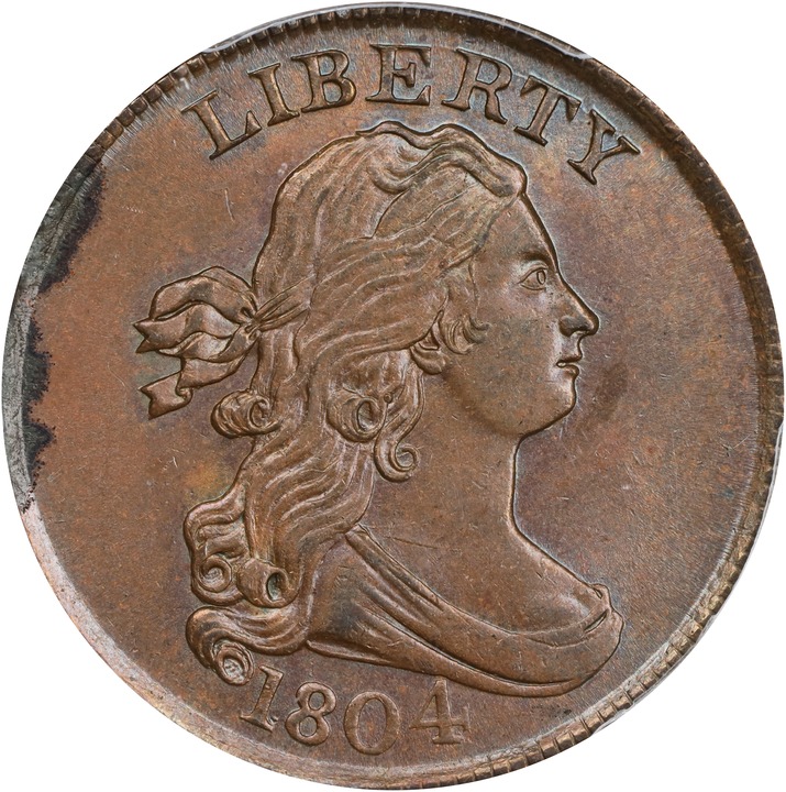 Image for 1804 1/2c Crosslet 4, Stems, C-1 MS BN MS64 BN