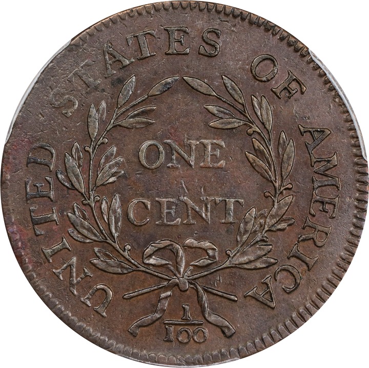 1796 1c Liberty Cap, S-91  MS BN thumbnail 5