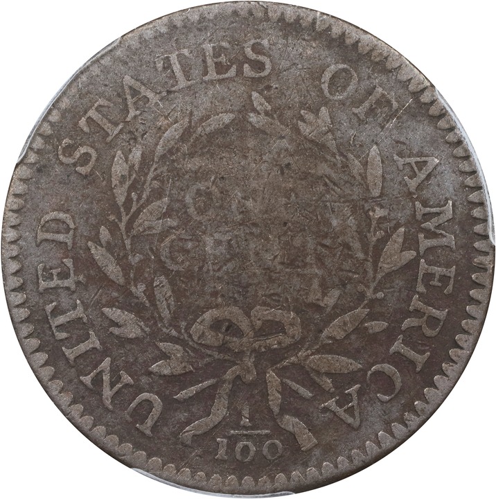 1796 1c Draped Bust, Reverse of 1794, S-111 MS BN thumbnail 3