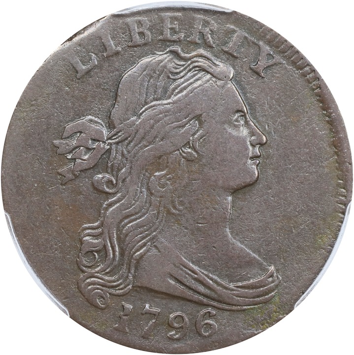 1796 1c Draped Bust, Reverse of 1795, S-97  MS BN thumbnail 3