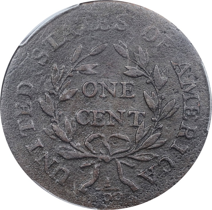 1796 1c Draped Bust, Reverse of 1797 MS BN F12 BN thumbnail 18
