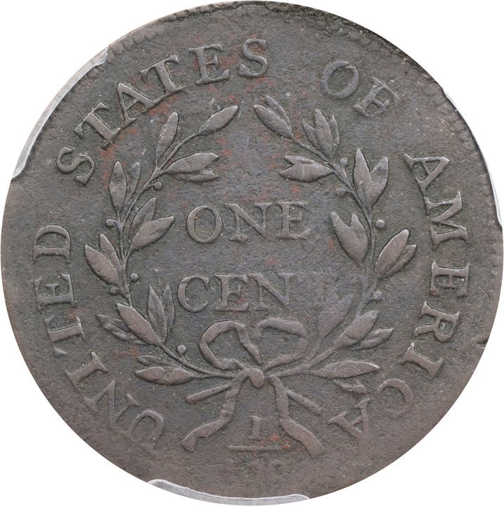 1796 1c Draped Bust, Reverse of 1797 MS BN MS60 BN thumbnail 17