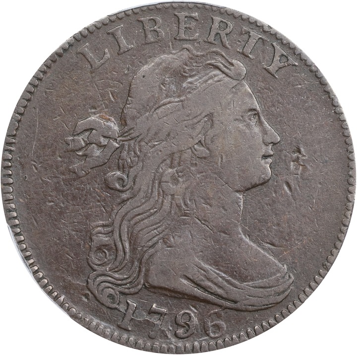 1796 1c Draped Bust, Reverse of 1797, S-113  MS BN thumbnail 2