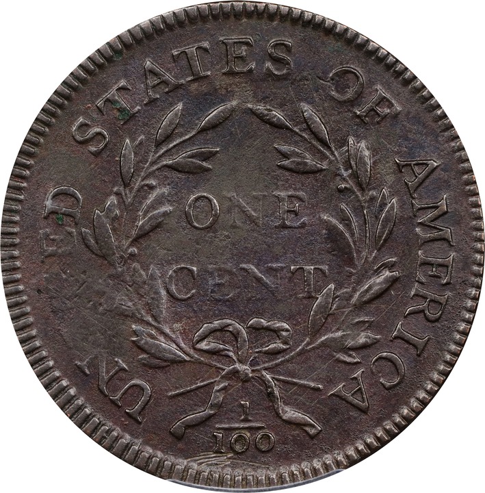 1797 1c Reverse of 1795, Plain Edge, S-121a MS BN thumbnail 3