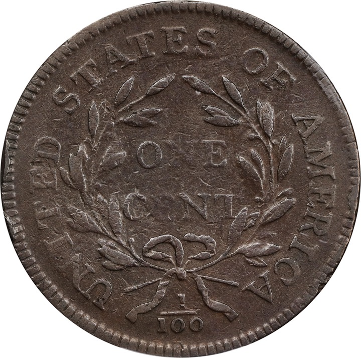 1797 1c Reverse of 1795, Gripped Edge MS BN MS64 BN thumbnail 21