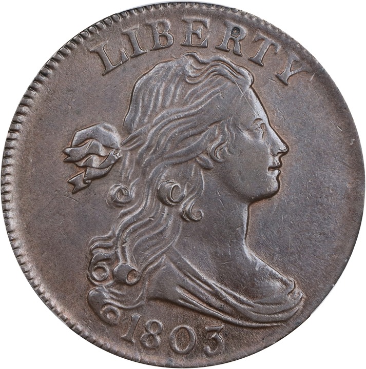 1803 1c Small Date, Small Fraction, S-250  MS BN thumbnail 2
