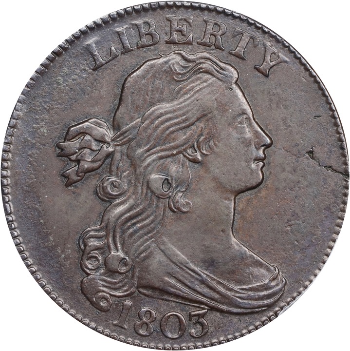 1803 1c Small Date, Small Fraction, S-253  MS BN thumbnail 3