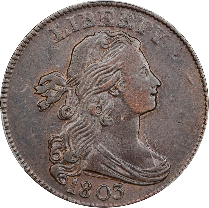 1803 1c Small Date, Small Fraction, S-262  MS BN thumbnail 3