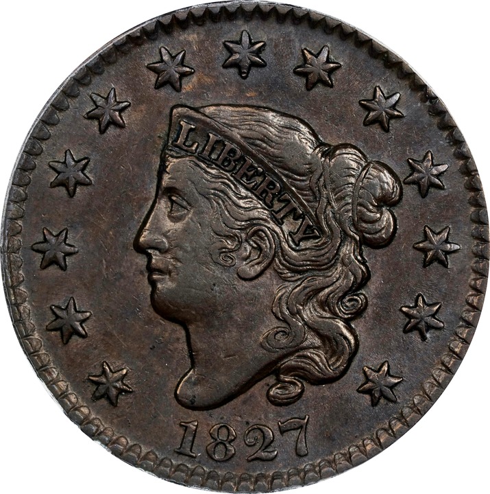Image for 1827 1c MS BN AU50 BN