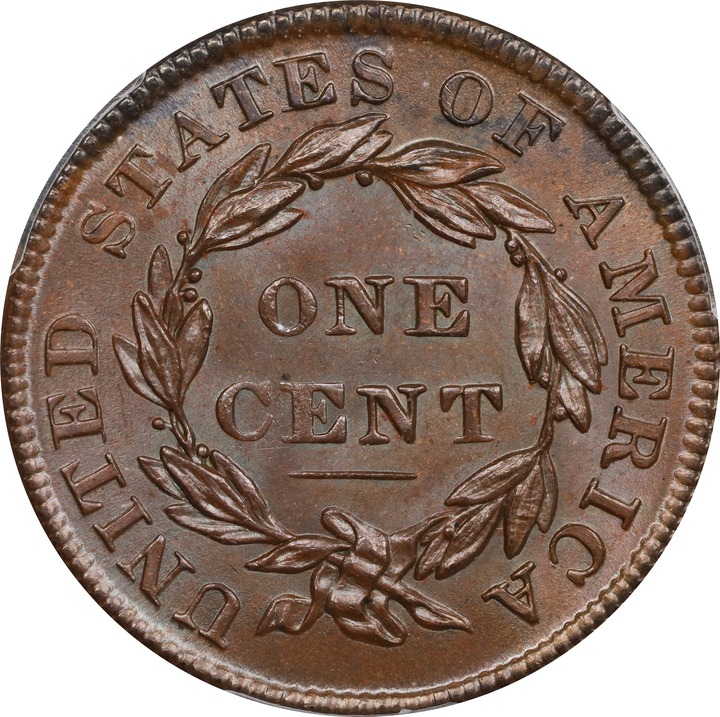 1835 1c Small 8, Small Stars MS BN MS64 BN thumbnail 2