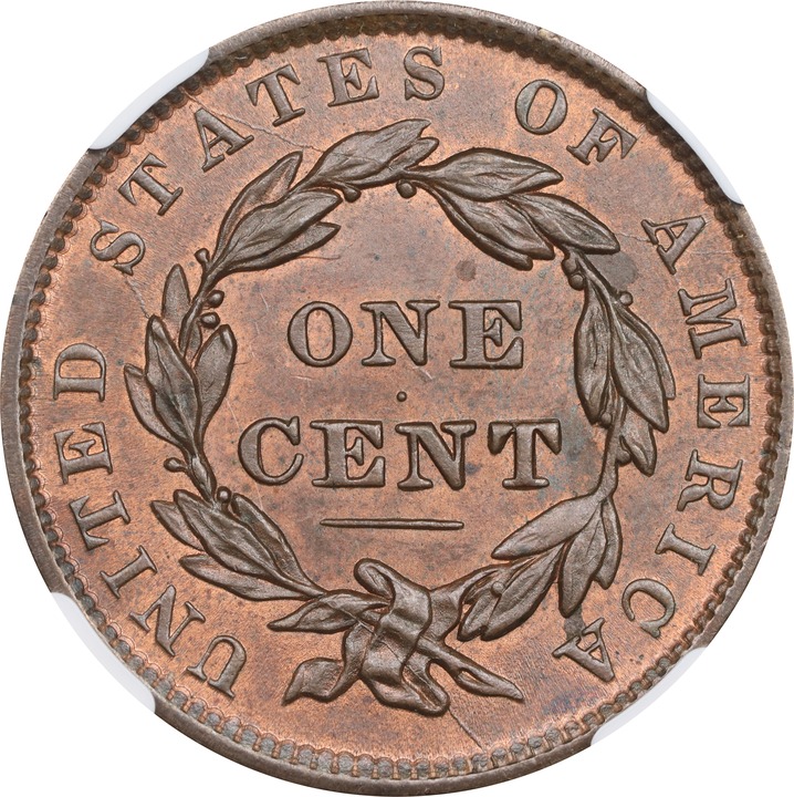 1837 1c Head of 1838, N-11 MS RB MS63 RB thumbnail 6
