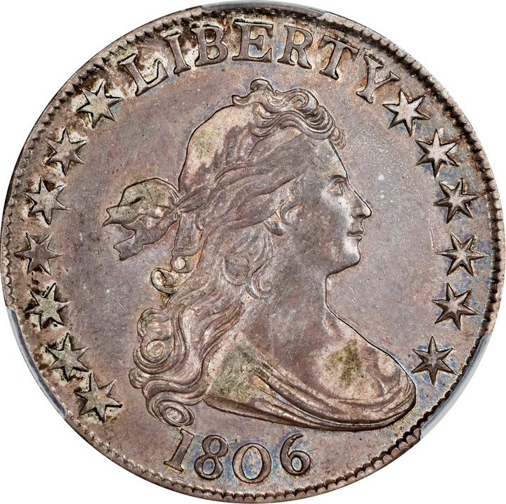 1806 50c Pointed 6, No Stem, O-109 MS60 thumbnail 15