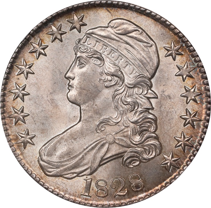 1828 50c Curl Base 2, No Knob, O-103 MS61 thumbnail 17