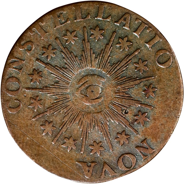 1785 Copper Nova Constellatio, Pointed Rays MS BN thumbnail 13