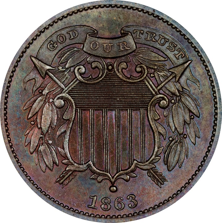 Image for 1863 P2c Bronze, J-312 PR BN PR66 BN