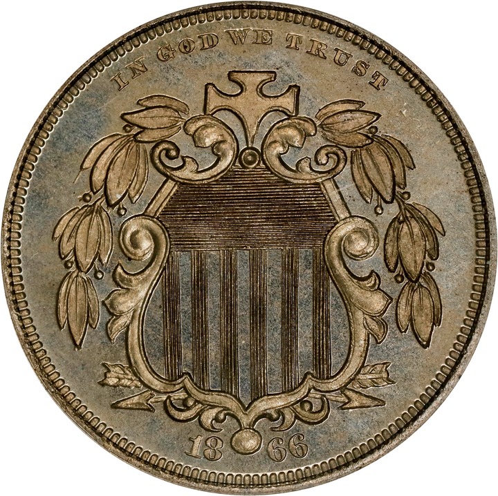 1866 P5c Nickel, J-489 PR thumbnail 4