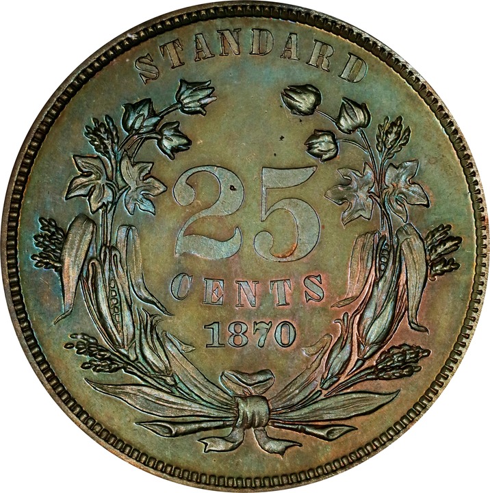 1870 P25c Copper, J-890 PR BN thumbnail 5