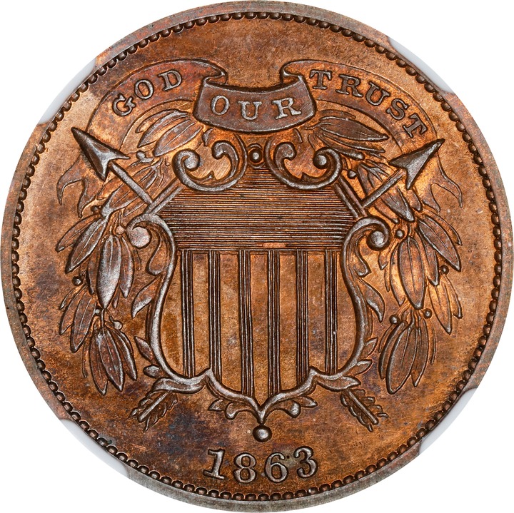 Image for 1863 P2c Copper, J-312 PR RB PR66 RB