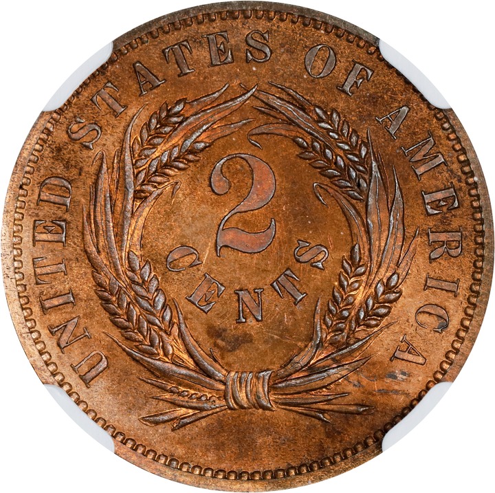 1863 P2c Copper, J-312 PR RB PR66 RB thumbnail 2