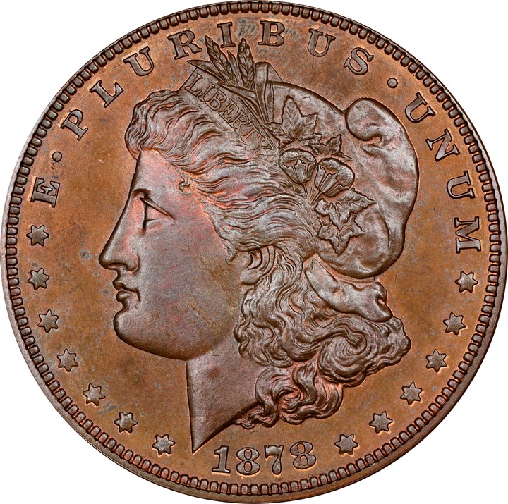 1878 P$1 Copper, J-1551 PR RB thumbnail 2