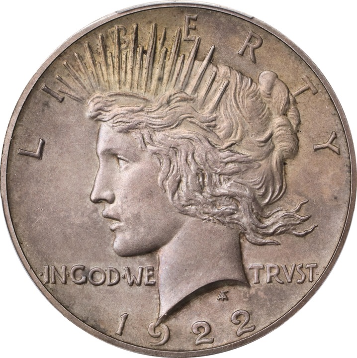 1922 PS$1 Peace Dollar, Silver, J-2020 PR thumbnail 2