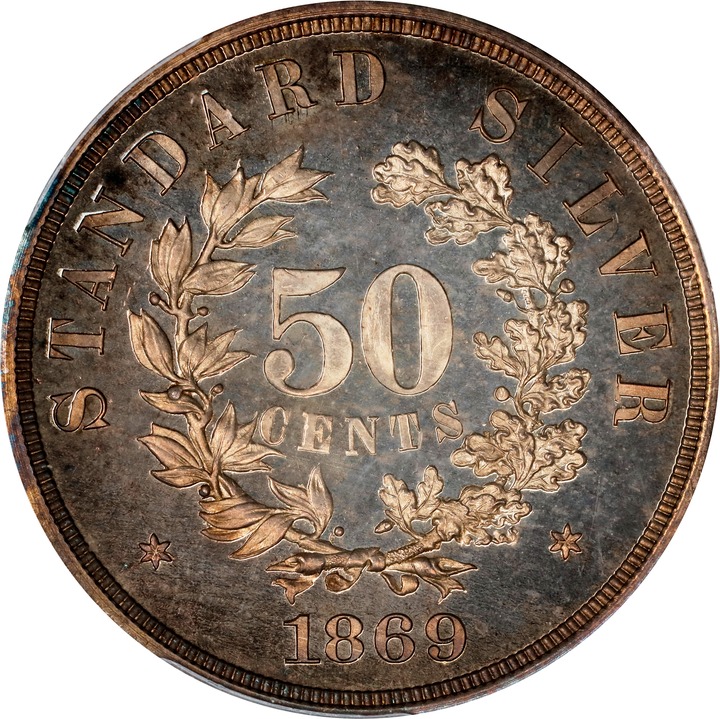 1869 P50c Silver, J-754 PR CAM thumbnail 5