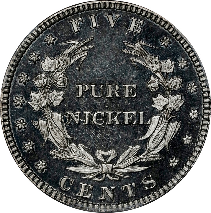 1883 P5c Pure Nickel, J-1704 PR CAM thumbnail 3