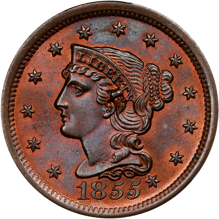 1855 1c Knob on Ear, N-9 MS RB thumbnail 2