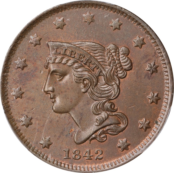 1842 1c Small Date, N-2 MS BN thumbnail 3