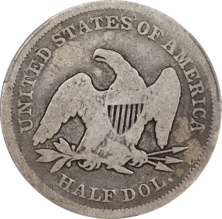1839 50c Reeded Edge, Small Letters Reverse, GR-1 VF20 thumbnail 2
