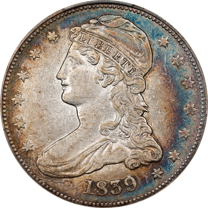 Image for 1839 50c Reeded Edge, Large Letters Reverse, GR-3 F15