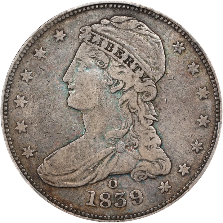 1839-O/O 50c Reeded Edge, RPM, GR-4 XF40 thumbnail 2