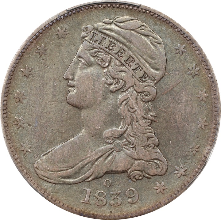 1839-O 50c Reeded Edge, GR-5 XF45 thumbnail 2