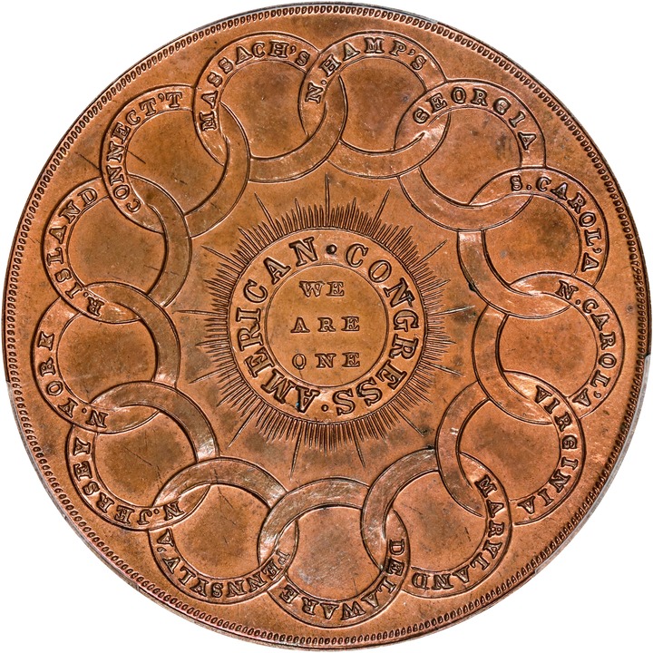 (Dated 1776) SC$1 Continental Dollar Restrike, Bashlow, Bronze, HK-853a MS RB MS63 RB thumbnail 2
