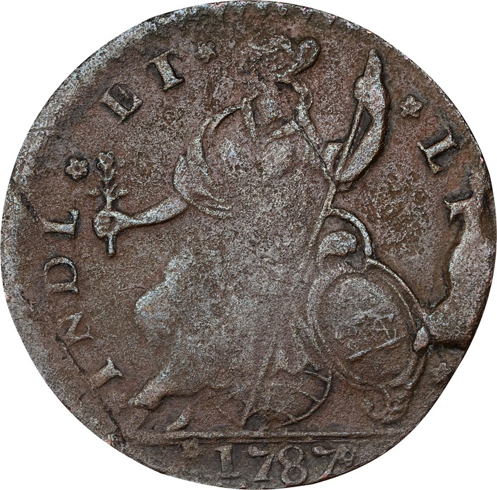 1787 Copper Connecticut, Mailed Bust Left, CONNECT, INDE MS BN G4 BN thumbnail 2