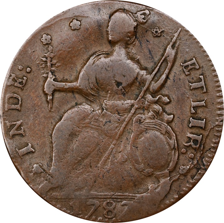 1787 Copper Connecticut, Draped Bust Left, ETLIR MS BN VF35 BN thumbnail 2