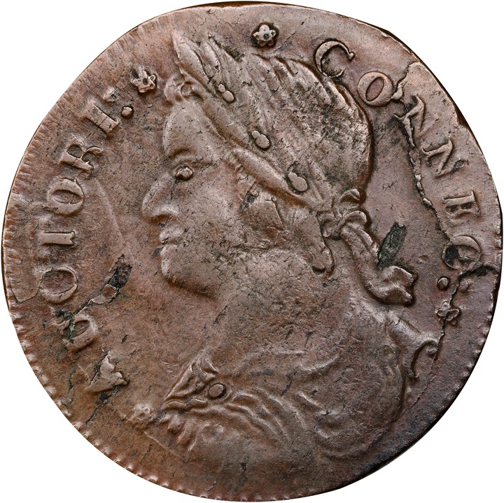 Image for 1787 Copper Connecticut, Draped Bust Left MS BN AU50 BN