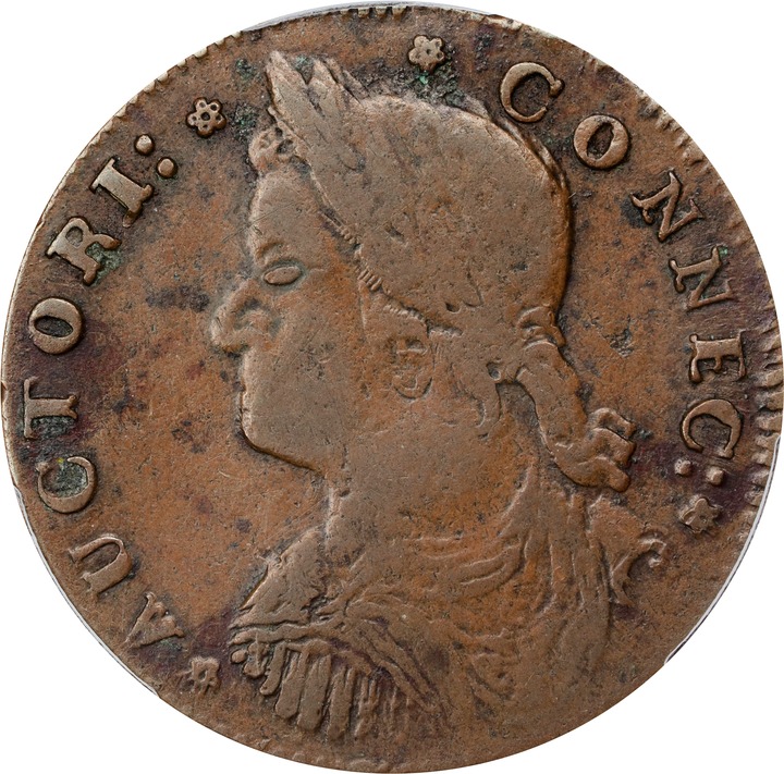Image for 1787 Copper Connecticut, Draped Bust Left MS BN VF30 BN