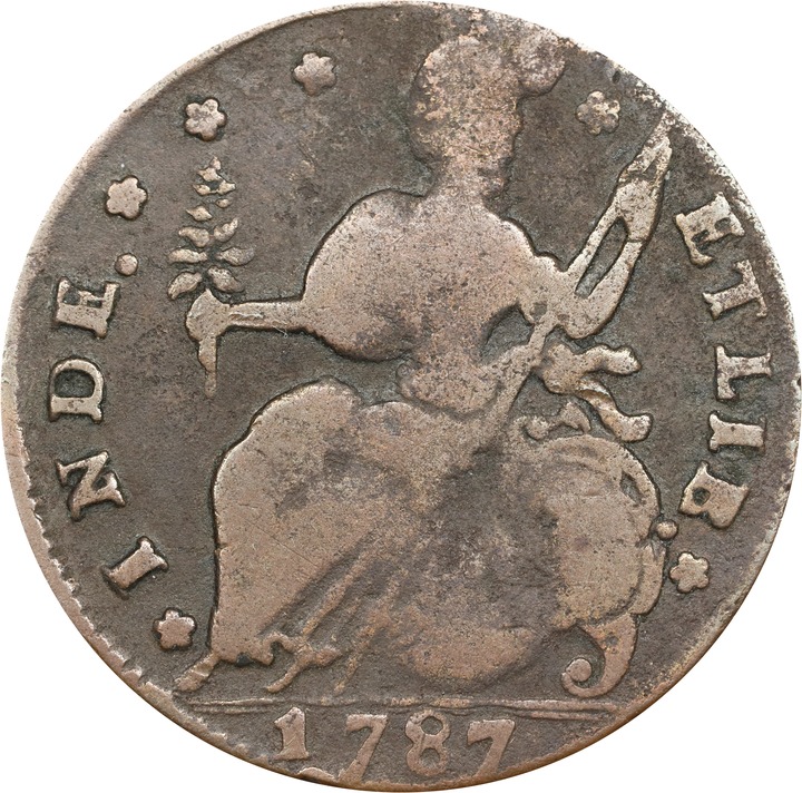 1787 Copper Connecticut, Draped Bust Left MS BN F15 BN thumbnail 2